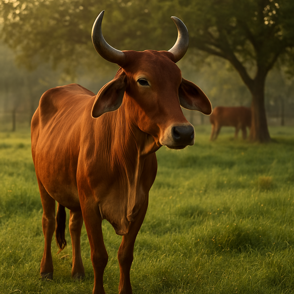 Cow resting peacefully in a green sanctuary